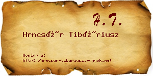 Hrncsár Tibériusz névjegykártya